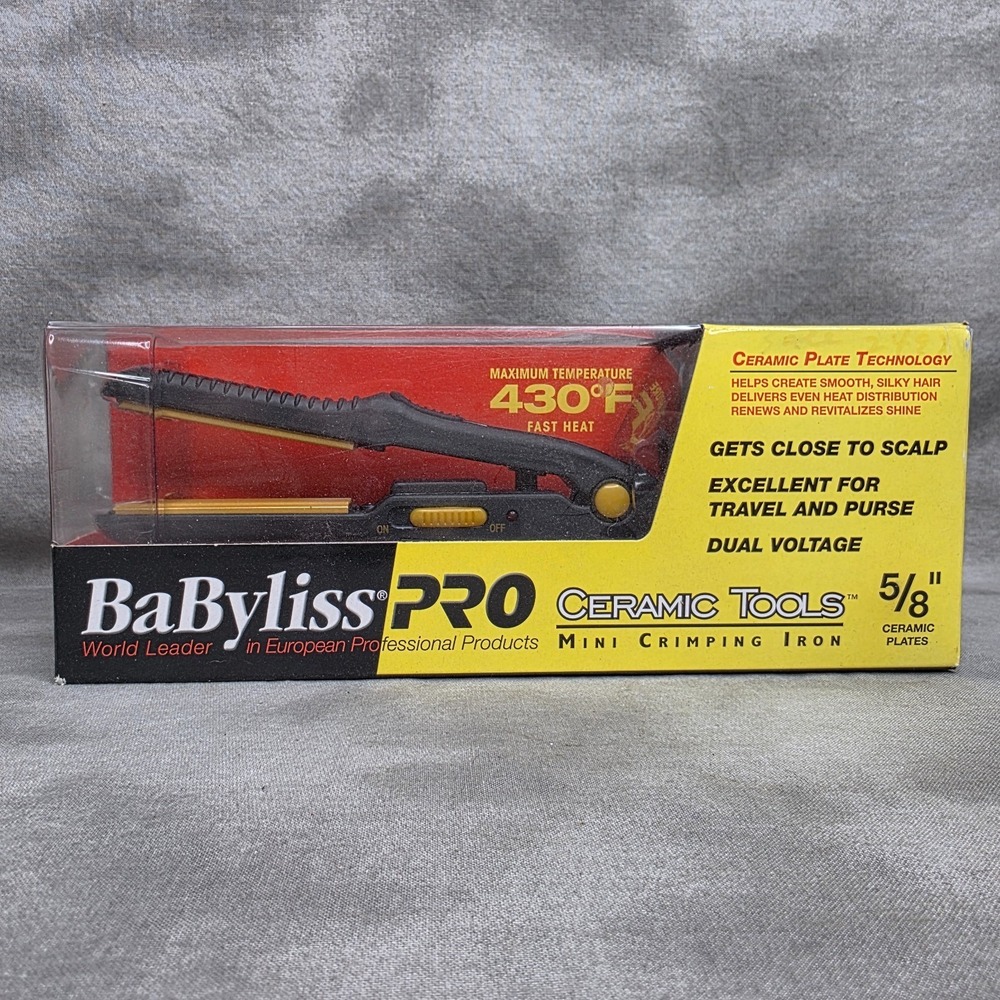 BaByliss Pro Ceramic Tools Mini Crimping Iron 5/8" Ceramic Plates CT3152 NEW